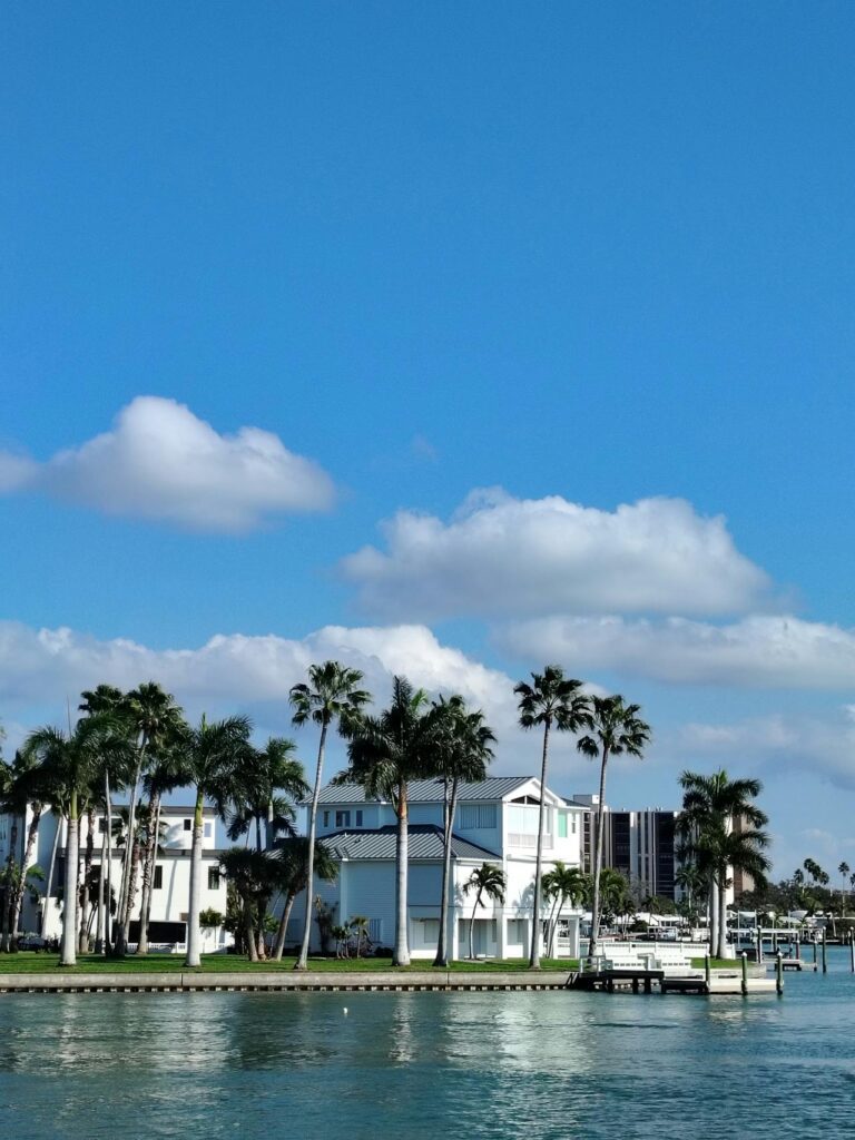 Florida waterfront home representing property topics covered in florida real estate exam prep.