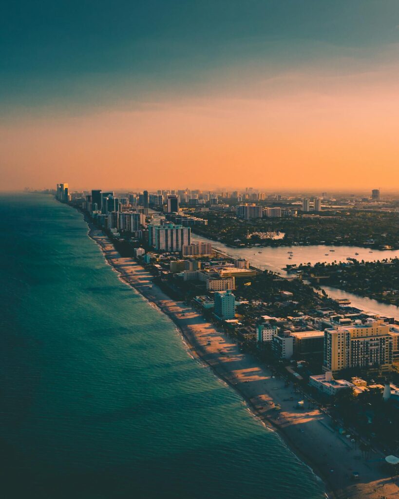 Florida beach aerial shot for students planning to earn a florida real estate license